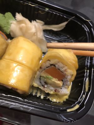 Vegan Mango tuna roll  at Zen Garden in Great Neck