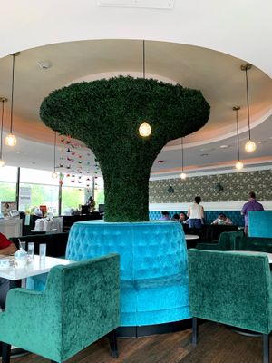 Plenty of seating for vegans  at Zen Garden in Great Neck