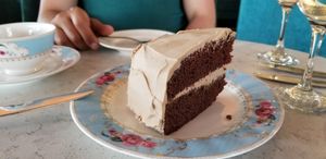 Cold chocolate mouse cake. Divine. at Zen Garden in Great Neck