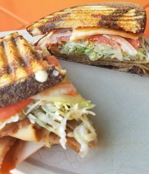 The Smokehouse Pressed Sammy at Eureka Plant Based Foods in Phillipsburg