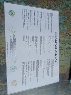 Breakfast menu at Sanctum Cafe in Cooks Hill