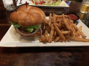 Black bean burger  at South Gate Brewing Company in Oakhurst