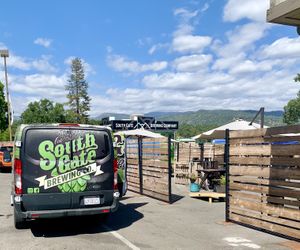 Outdoor area out backk  at South Gate Brewing Company in Oakhurst