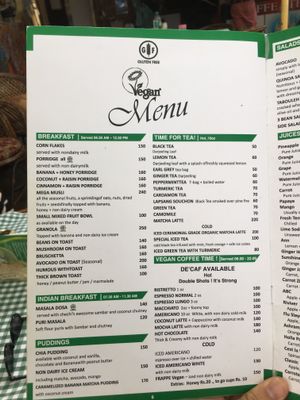 Menu 1  at Coffee Temple in Varkala