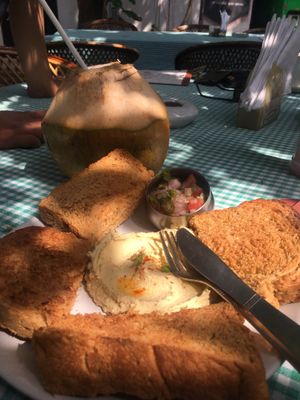 Hummus toast  at Coffee Temple in Varkala