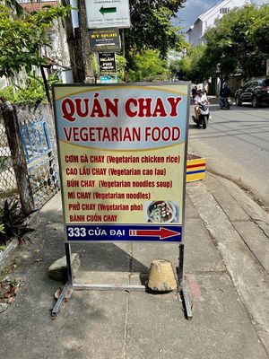 Sign on street at Quan Chay - Cua Dai in Hoi An