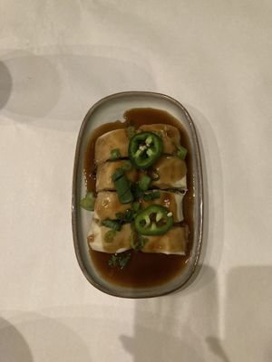 Some appetizer… tofu roll of some sort. I forgot. But it was good!  at Blue Orchid in Lincoln