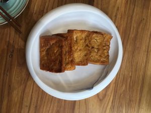 Tofu! Pieces were huge  at Uni Con - YǔNèi LièGuó Qīng Shū LiàoLǐ in Dalian