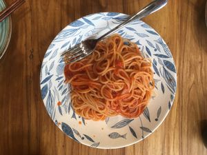 Tomato pasta  at Uni Con - YǔNèi LièGuó Qīng Shū LiàoLǐ in Dalian