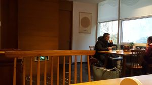 Seating area at Liang Wu Vegetarian in Nanjing