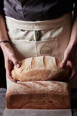 Bread with our hands ...  at Herbe in Reggio Emilia