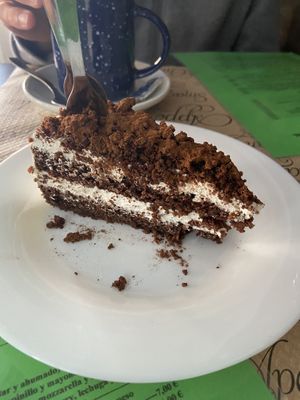 Chocolate cake - only 2 euros!  at La Factoría Vegana in Leon