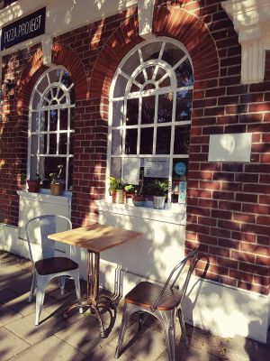 Outdoor seating during the summer  at Pizza Project in Merstham