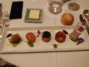 Vegetarian entrées, delicious at Azur in Yokohama