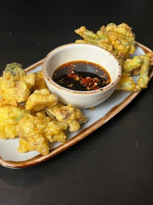 Tempura style vegetables -  soy, chilli & ginger dip at Ilkley Moor Vaults in Ilkley
