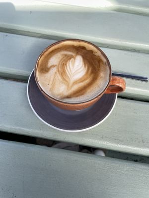 Oat milk cappuccino   at Pear Tree in Hermanus