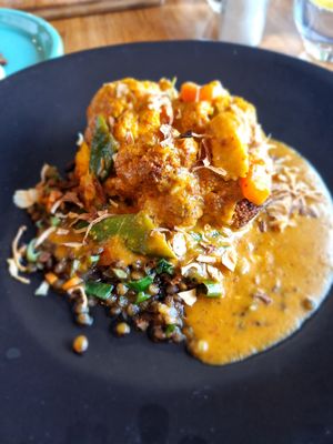 Burnt cauliflower dish at Pear Tree in Hermanus