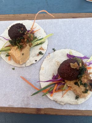 Falafel tostada   at Pear Tree in Hermanus