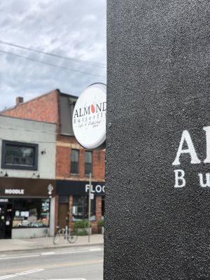 From a small table just outside, watching life run by at Almond Butterfly - Harbord St in Toronto