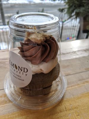 Vegan chocolate vanilla cookie dough cupcake at Almond Butterfly - Harbord St in Toronto
