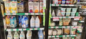 Dairy-free milk choices and vegan cheeses galore!😄 at Healthy Planet in Scarborough