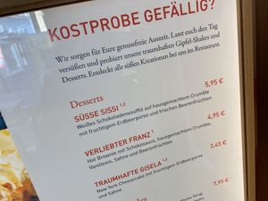 menu at Sissi und Franz in Kaiserslautern