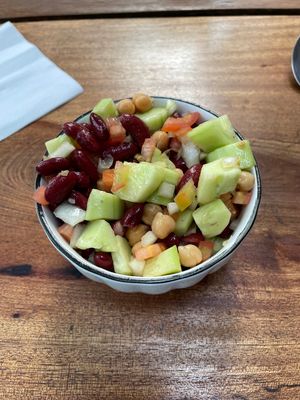 Bean salad with japanese dressing   at Kep Coffee  in Kep