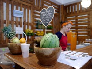 We are using fredh fruits and vegetables from local farmers at The Nest in Galle