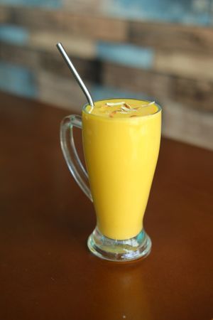 Vegan Mango Lassi at Plantarium in Hyderabad