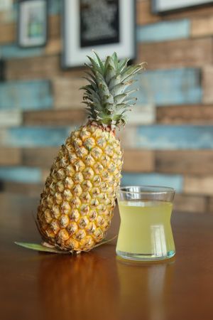 In-house brewed Pineapple Kombucha at Plantarium in Hyderabad