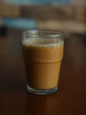 Vegan Masala Chai 
Tea with plant milk at Plantarium in Hyderabad