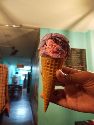 Vegan ice cream cone! at Plantarium in Hyderabad