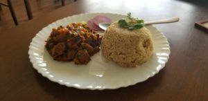 Mock chicken millet at Plantarium in Hyderabad