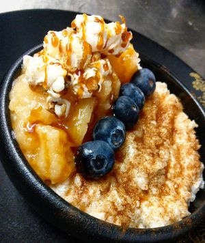 Coconut rice pudding (temporary special) at Brauhaus Sacher in Leonberg