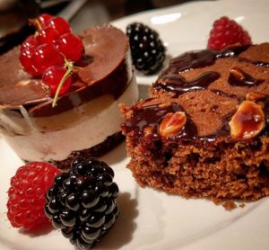 Snickers nicecream with brownie (temporary special menue) at Brauhaus Sacher in Leonberg