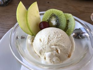 Vegan vanilla ice cream at Brauhaus Sacher in Leonberg