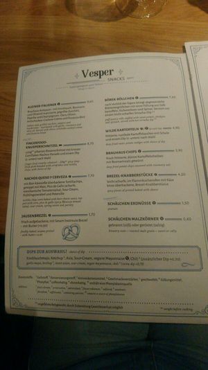 Alles mit dem kleinen "V" ist vegan at Brauhaus Sacher in Leonberg