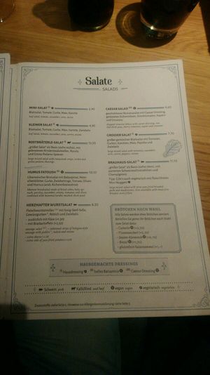 Alles mit dem kleinen "V" ist vegan at Brauhaus Sacher in Leonberg