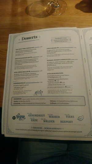 Alles mit dem kleinen "V" ist vegan at Brauhaus Sacher in Leonberg