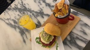 Beet burger at Manjerica in Lisbon