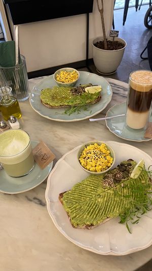 Avocado on toast, with an extra side of tofu scramble at Manjerica in Lisbon