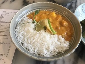 Mango curry. Great tasting. A little spice, just right    at Manjerica in Lisbon