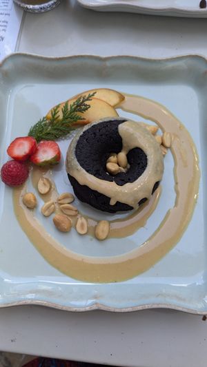 Vegan doghnut with peanut butter at Manjerica in Lisbon