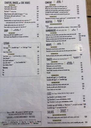 Menu  at Manjerica in Lisbon