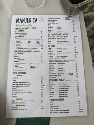 Menu  at Manjerica in Lisbon