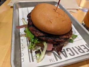 Soulpossible burger at Forty Acres Soul Kitchen in Grand Rapids