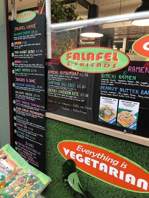 friendly menu ;) at Falafel and Friends in Norwich