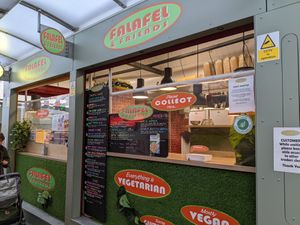 Market stall at Falafel and Friends in Norwich
