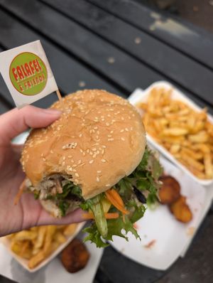 Garlic mushroom burger at Falafel and Friends in Norwich
