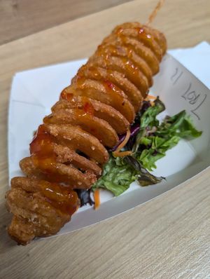 Tornado potato at Falafel and Friends in Norwich